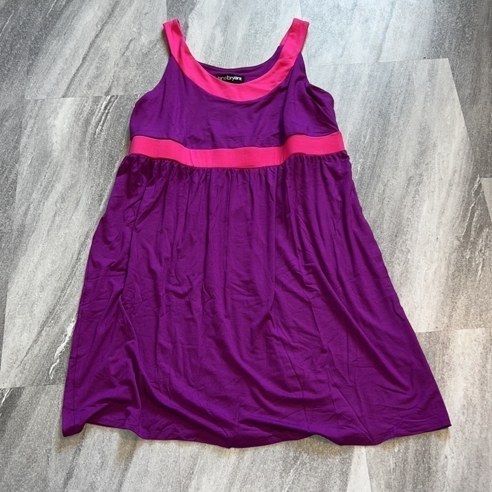 Purple & pink stretchy dress casual size 26/28 Lane Bryant - Picture 6 of 12